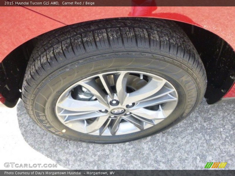 Garnet Red / Beige 2015 Hyundai Tucson GLS AWD