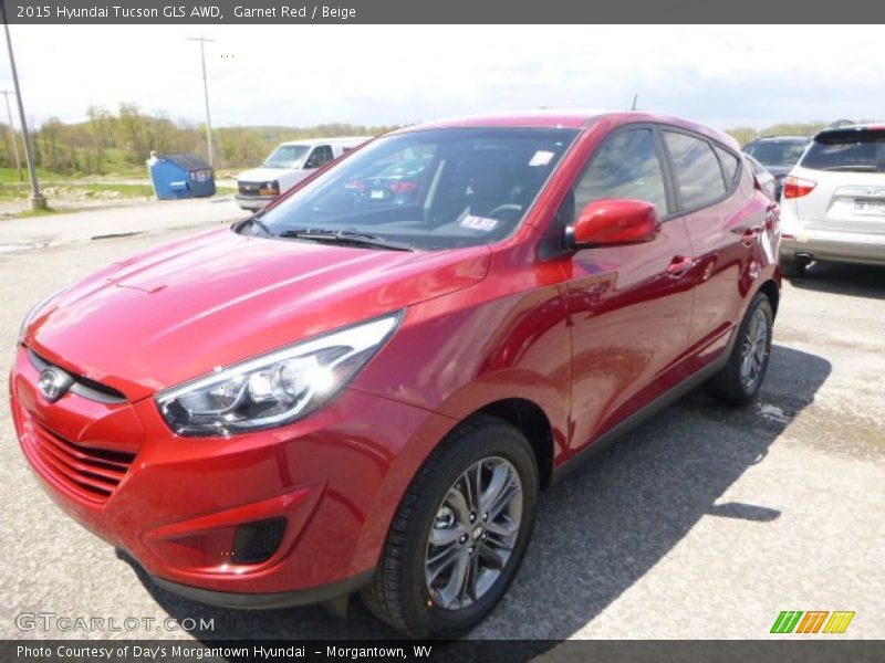 Garnet Red / Beige 2015 Hyundai Tucson GLS AWD