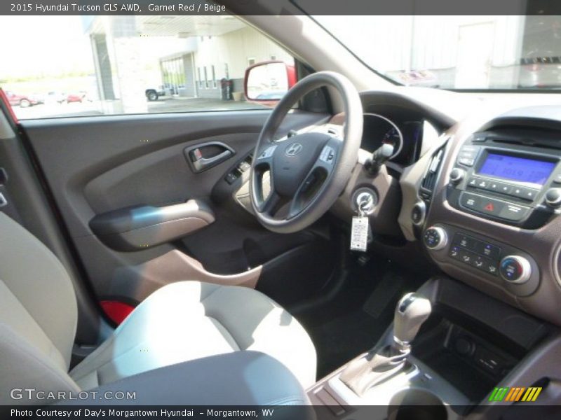 Garnet Red / Beige 2015 Hyundai Tucson GLS AWD