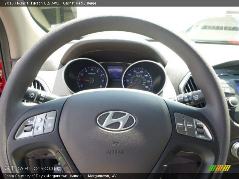 Garnet Red / Beige 2015 Hyundai Tucson GLS AWD