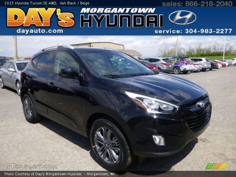 Ash Black / Beige 2015 Hyundai Tucson SE AWD