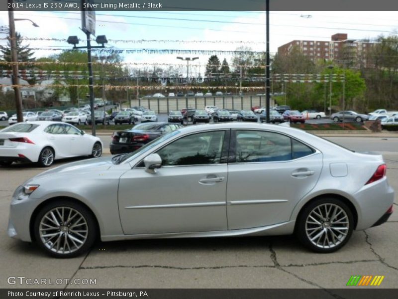 Silver Lining Metallic / Black 2014 Lexus IS 250 AWD