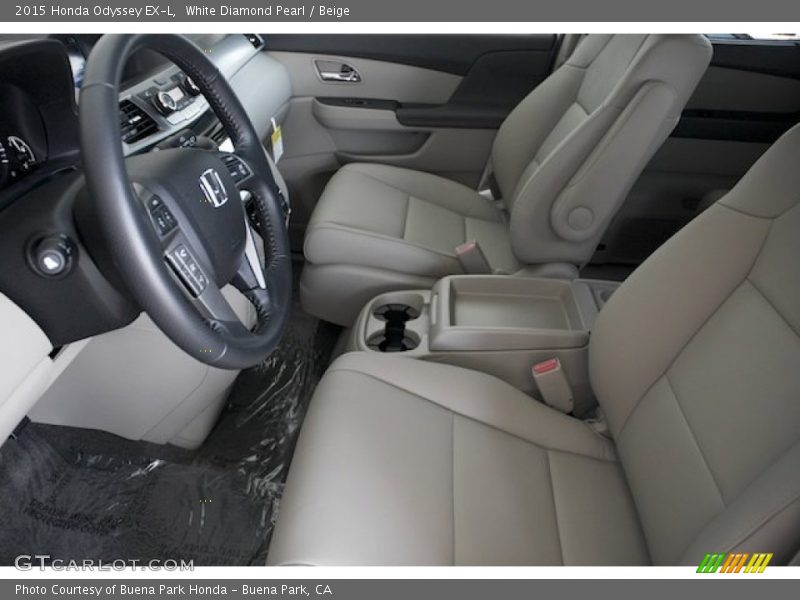 White Diamond Pearl / Beige 2015 Honda Odyssey EX-L