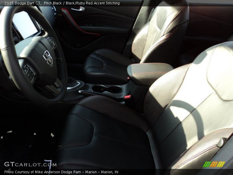 Pitch Black / Black/Ruby Red Accent Stitching 2015 Dodge Dart GT