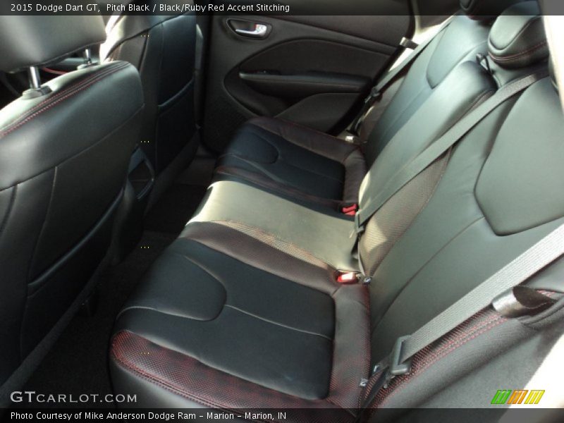 Pitch Black / Black/Ruby Red Accent Stitching 2015 Dodge Dart GT