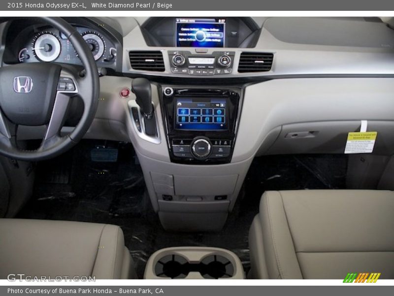 White Diamond Pearl / Beige 2015 Honda Odyssey EX-L