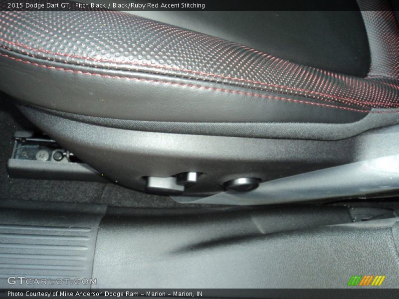 Pitch Black / Black/Ruby Red Accent Stitching 2015 Dodge Dart GT