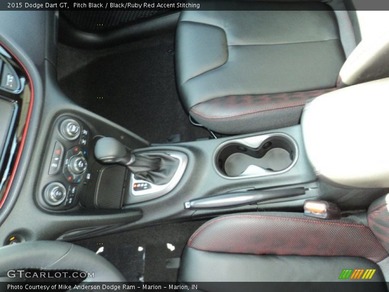 Pitch Black / Black/Ruby Red Accent Stitching 2015 Dodge Dart GT