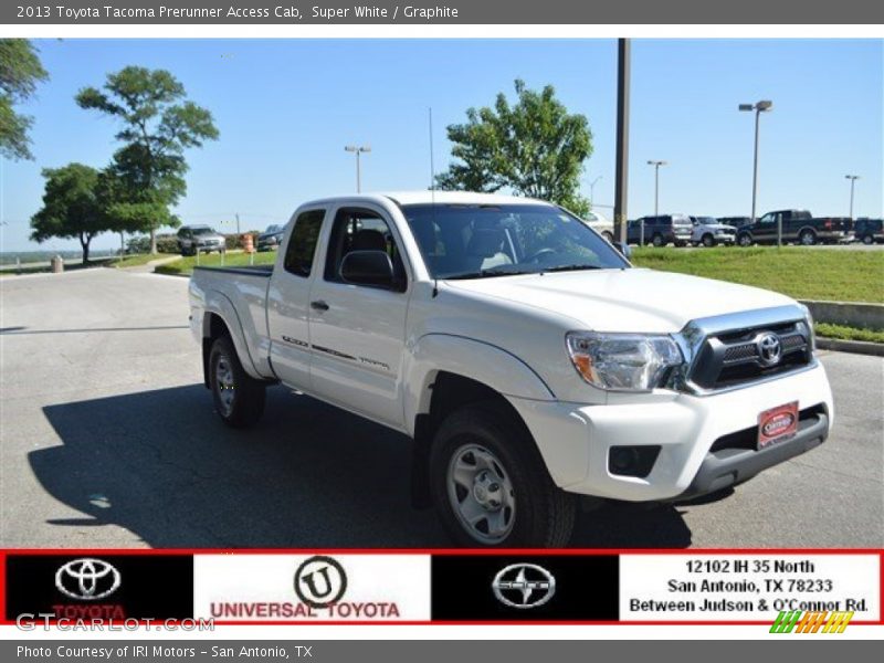 Super White / Graphite 2013 Toyota Tacoma Prerunner Access Cab