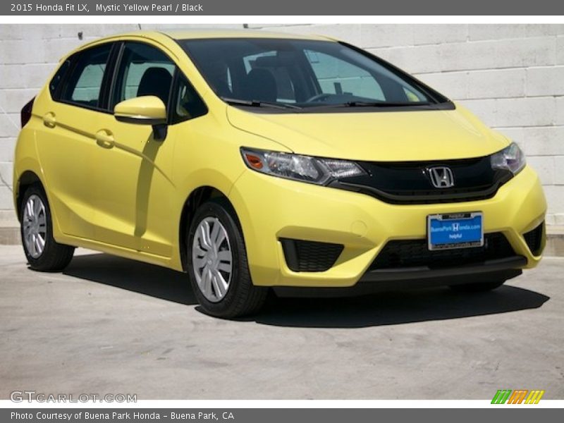 Mystic Yellow Pearl / Black 2015 Honda Fit LX