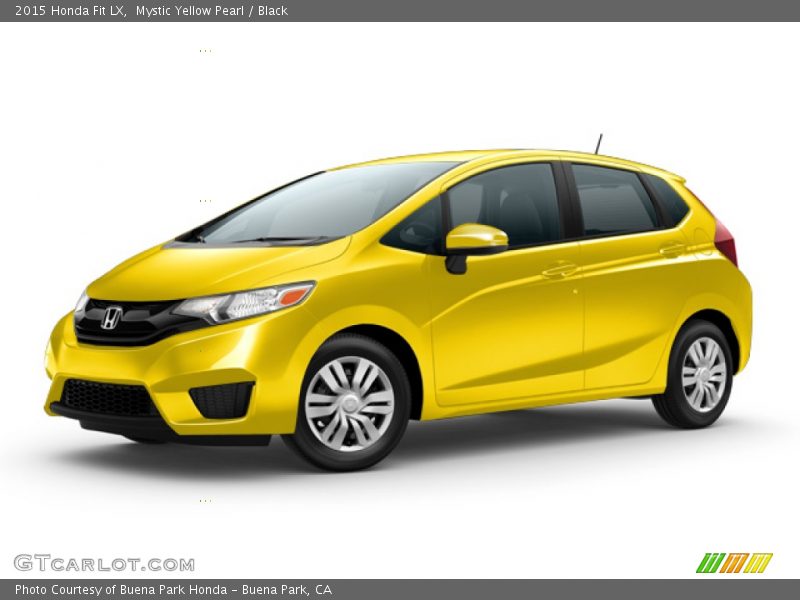 Mystic Yellow Pearl / Black 2015 Honda Fit LX