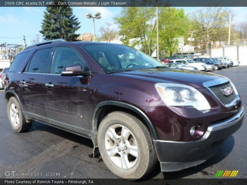 Dark Crimson Metallic / Light Titanium 2009 GMC Acadia SLT AWD