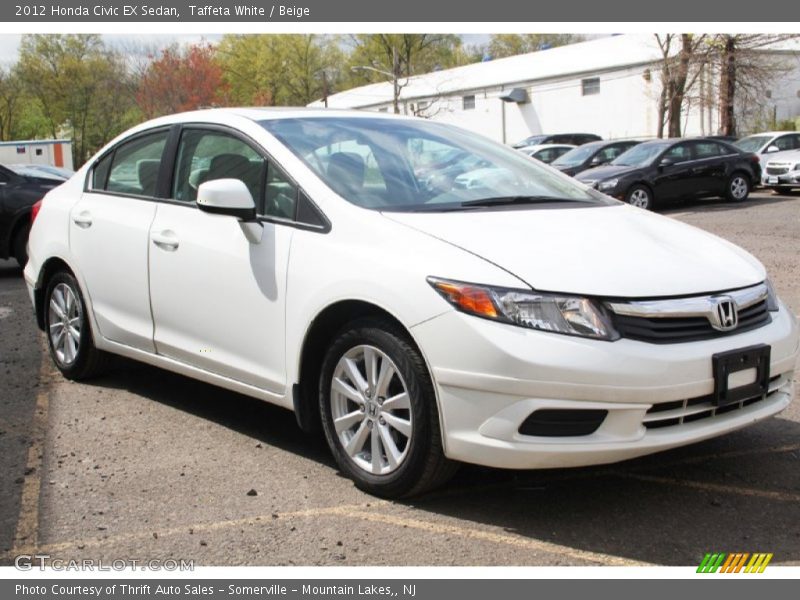 Taffeta White / Beige 2012 Honda Civic EX Sedan