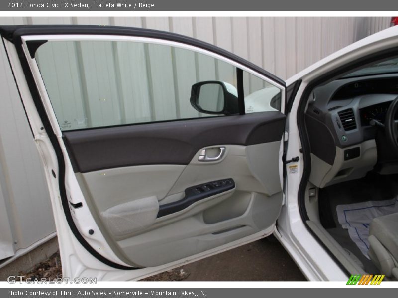 Taffeta White / Beige 2012 Honda Civic EX Sedan