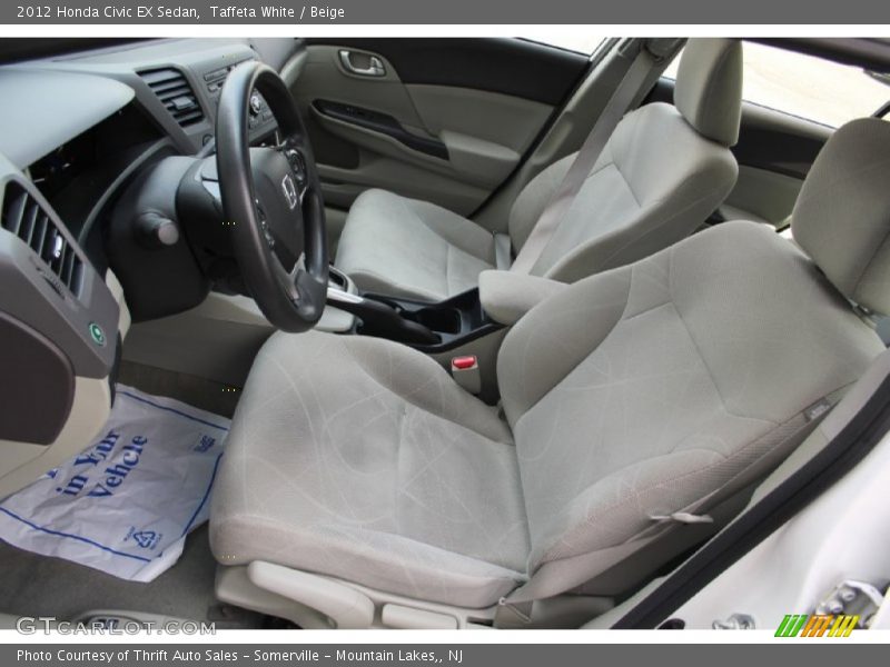 Taffeta White / Beige 2012 Honda Civic EX Sedan