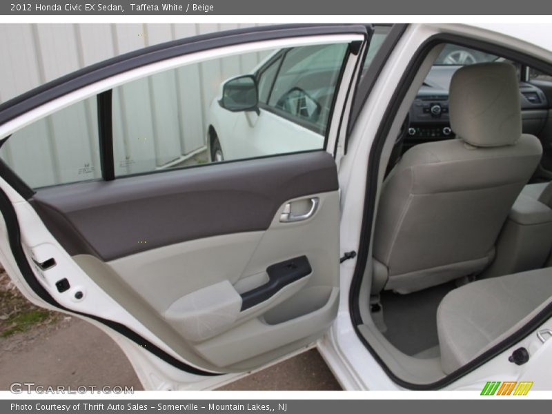Taffeta White / Beige 2012 Honda Civic EX Sedan