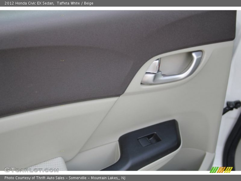 Taffeta White / Beige 2012 Honda Civic EX Sedan