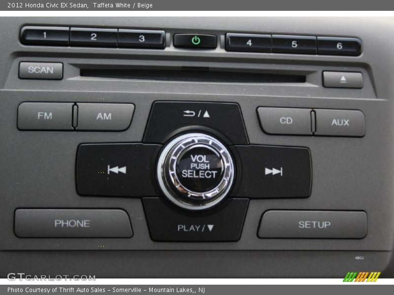 Taffeta White / Beige 2012 Honda Civic EX Sedan