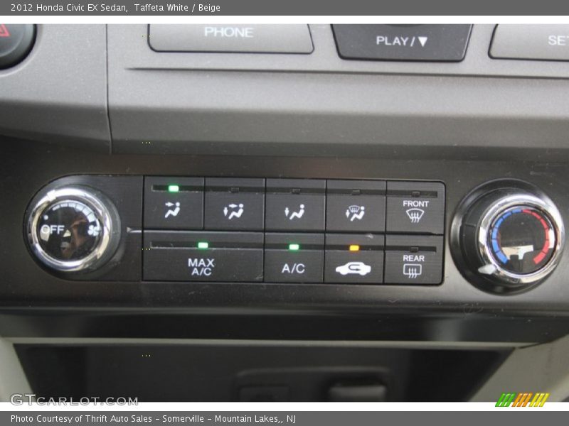 Taffeta White / Beige 2012 Honda Civic EX Sedan