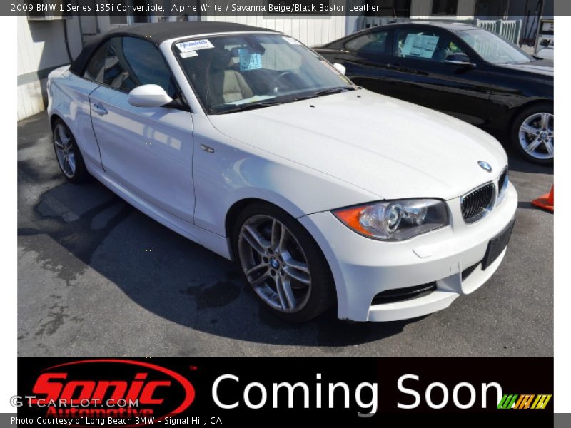 Alpine White / Savanna Beige/Black Boston Leather 2009 BMW 1 Series 135i Convertible