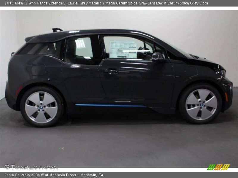 Laurel Grey Metallic / Mega Carum Spice Grey Sensatec & Carum Spice Grey Cloth 2015 BMW i3 with Range Extender