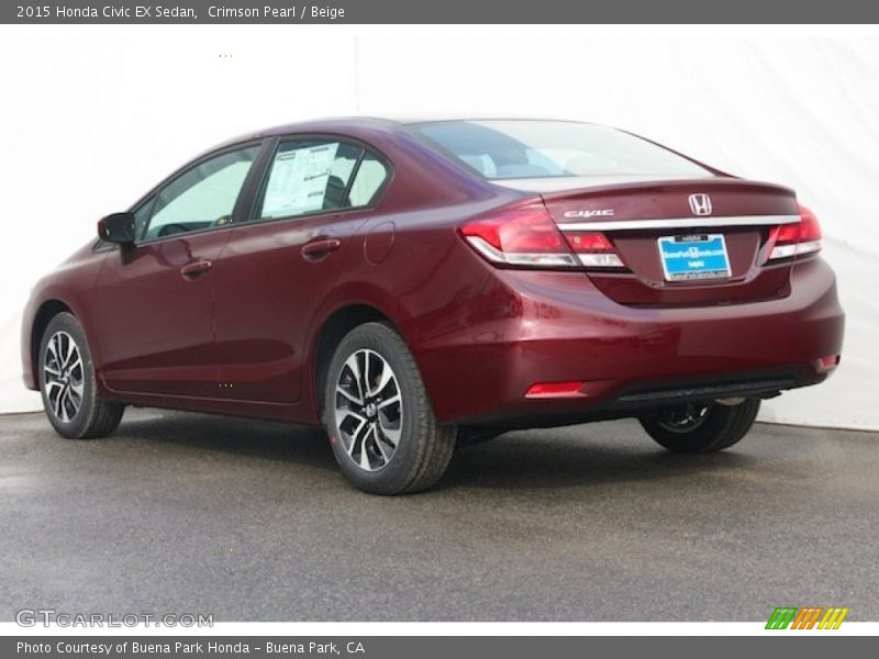 Crimson Pearl / Beige 2015 Honda Civic EX Sedan