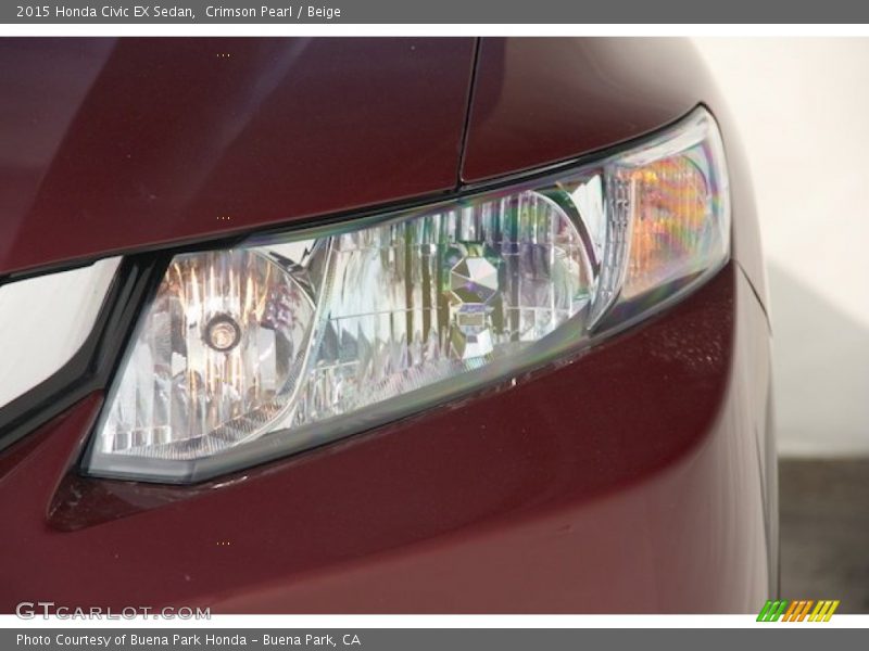 Crimson Pearl / Beige 2015 Honda Civic EX Sedan