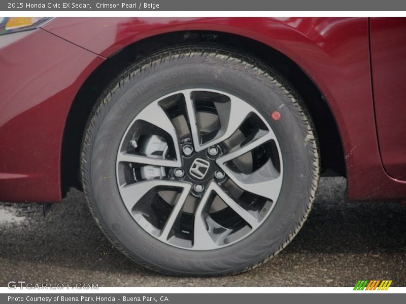 Crimson Pearl / Beige 2015 Honda Civic EX Sedan