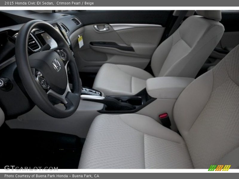 Crimson Pearl / Beige 2015 Honda Civic EX Sedan