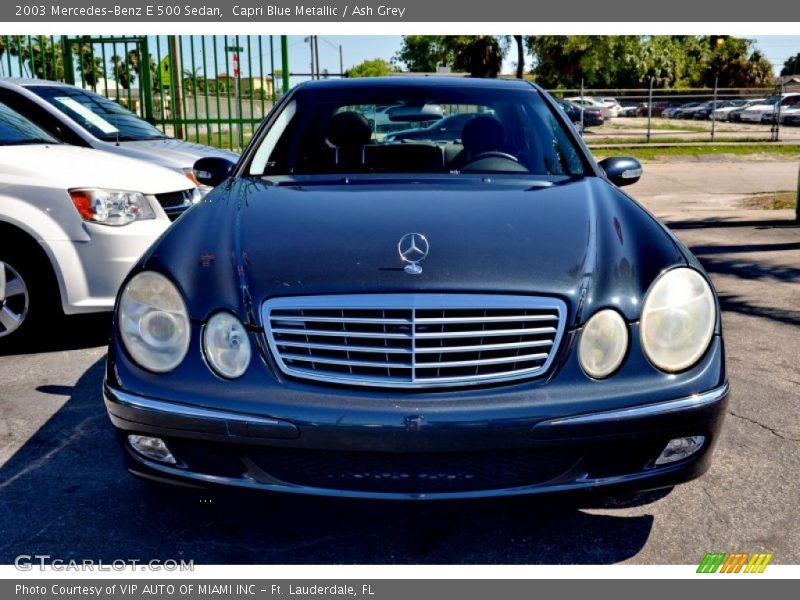 Capri Blue Metallic / Ash Grey 2003 Mercedes-Benz E 500 Sedan