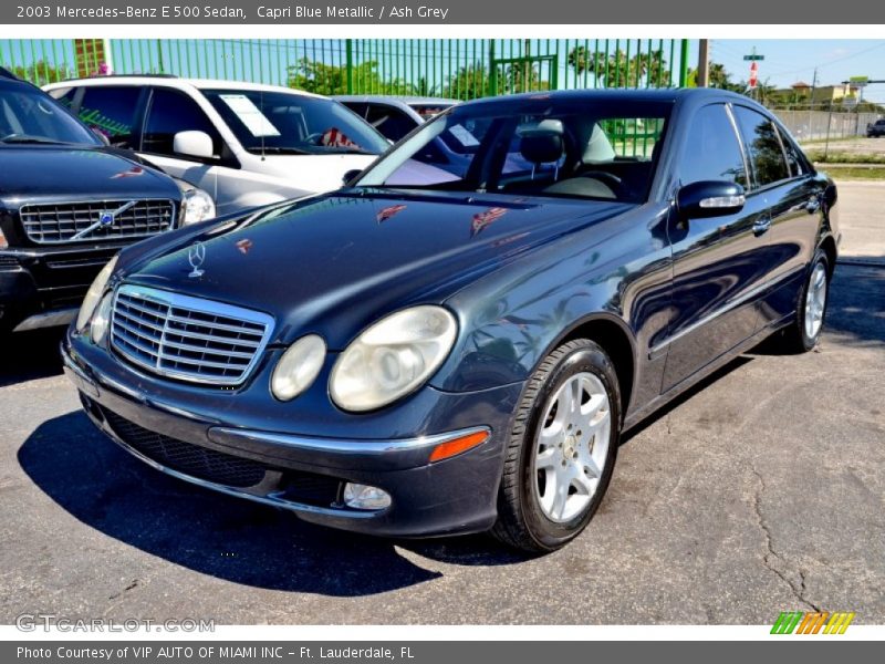 Capri Blue Metallic / Ash Grey 2003 Mercedes-Benz E 500 Sedan