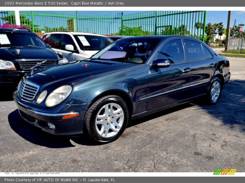 Capri Blue Metallic / Ash Grey 2003 Mercedes-Benz E 500 Sedan