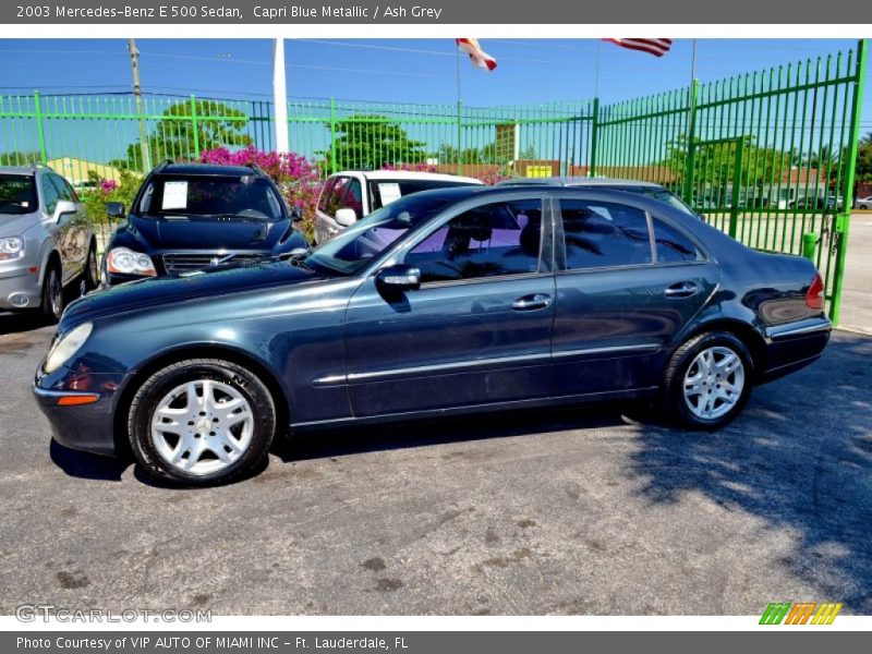 Capri Blue Metallic / Ash Grey 2003 Mercedes-Benz E 500 Sedan
