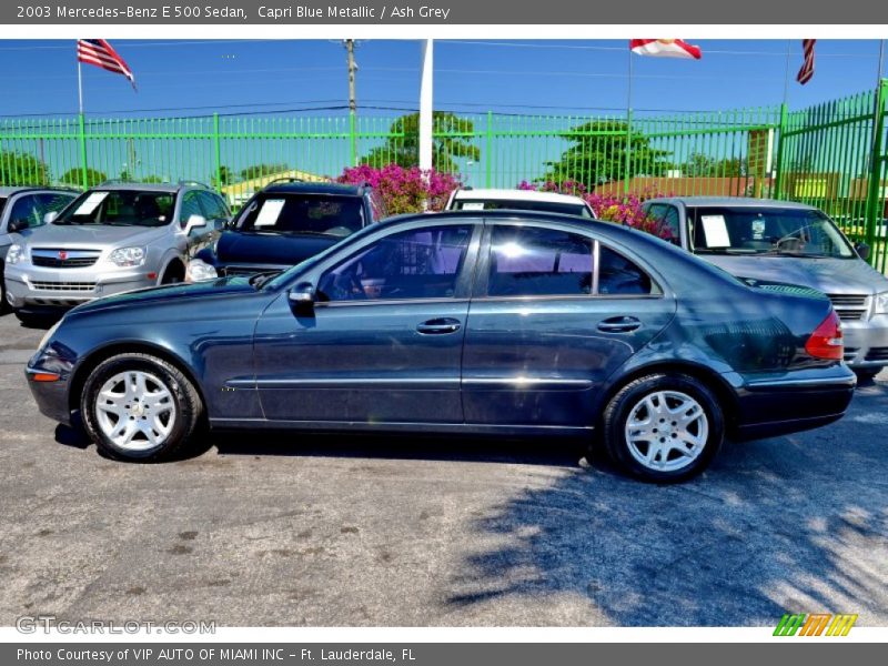 Capri Blue Metallic / Ash Grey 2003 Mercedes-Benz E 500 Sedan
