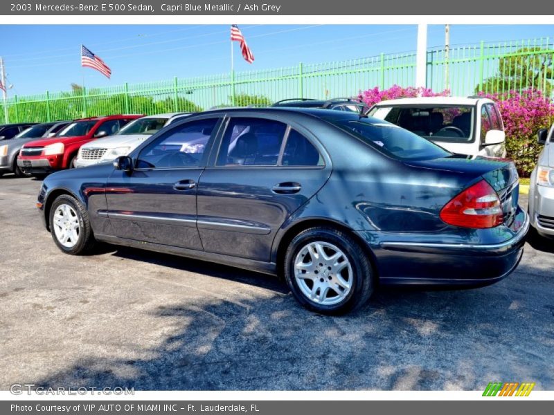 Capri Blue Metallic / Ash Grey 2003 Mercedes-Benz E 500 Sedan