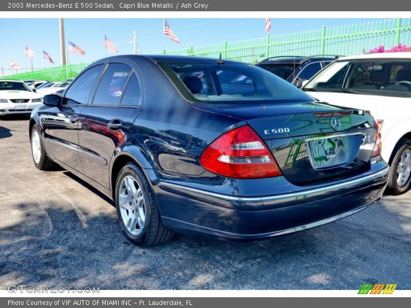 Capri Blue Metallic / Ash Grey 2003 Mercedes-Benz E 500 Sedan