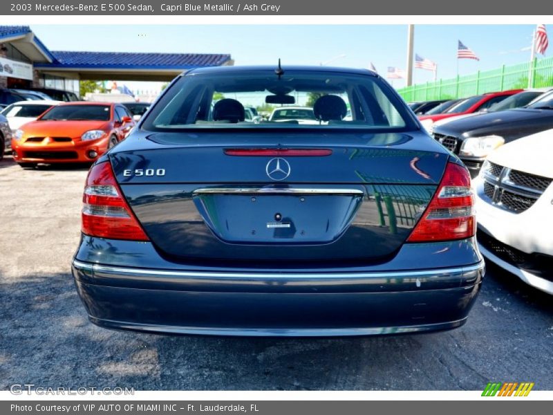 Capri Blue Metallic / Ash Grey 2003 Mercedes-Benz E 500 Sedan