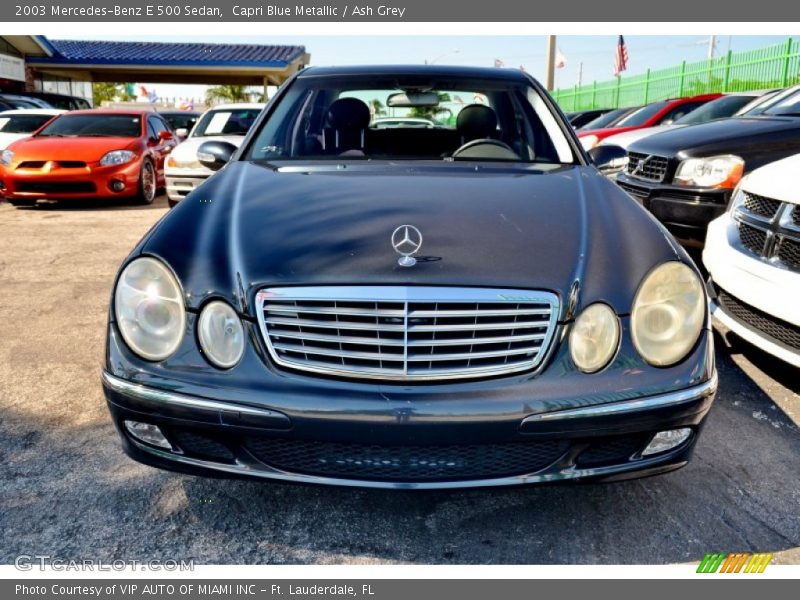 Capri Blue Metallic / Ash Grey 2003 Mercedes-Benz E 500 Sedan
