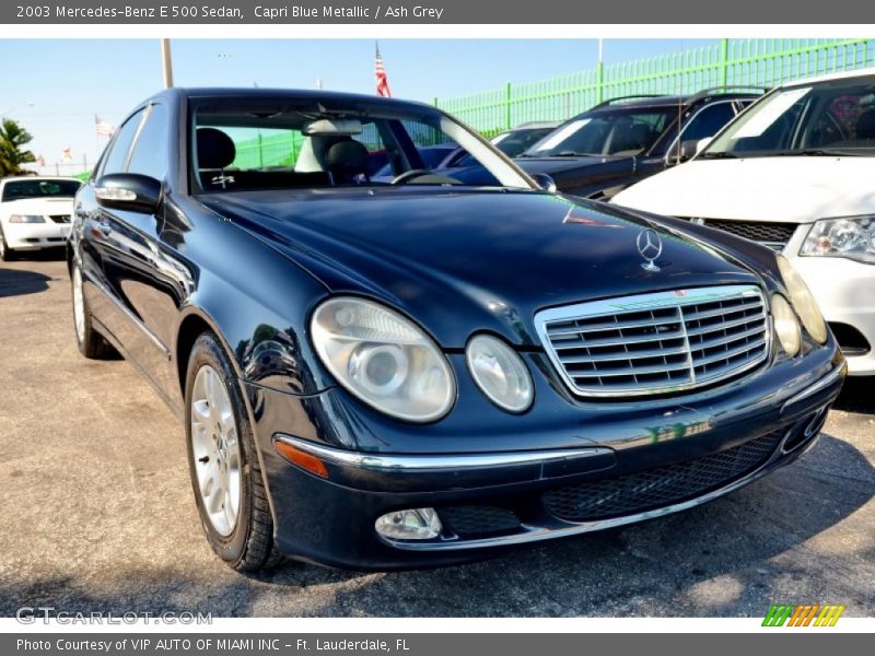 Capri Blue Metallic / Ash Grey 2003 Mercedes-Benz E 500 Sedan