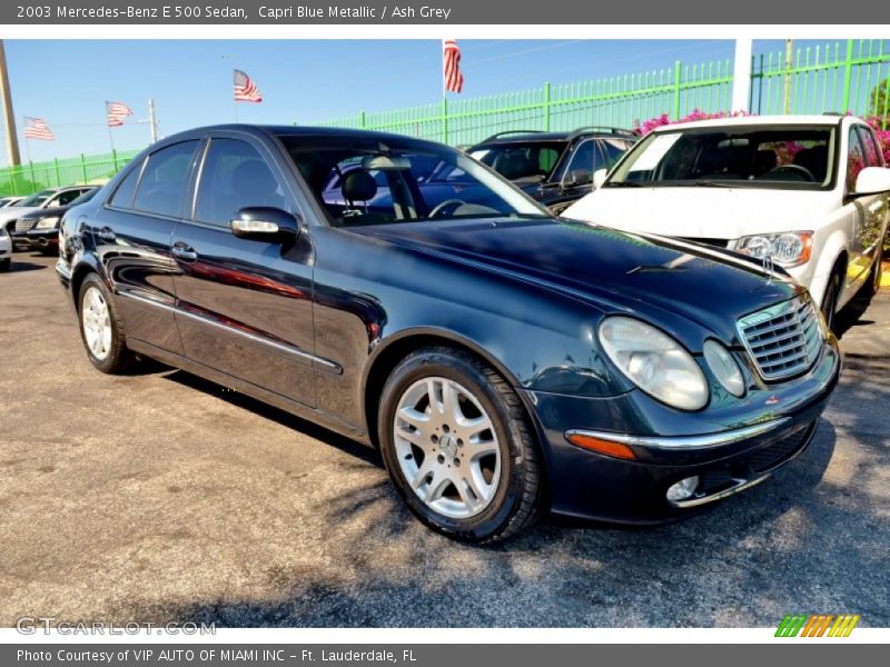 Capri Blue Metallic / Ash Grey 2003 Mercedes-Benz E 500 Sedan