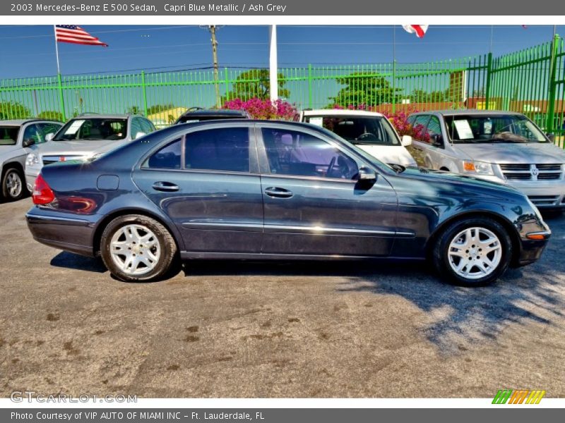 Capri Blue Metallic / Ash Grey 2003 Mercedes-Benz E 500 Sedan
