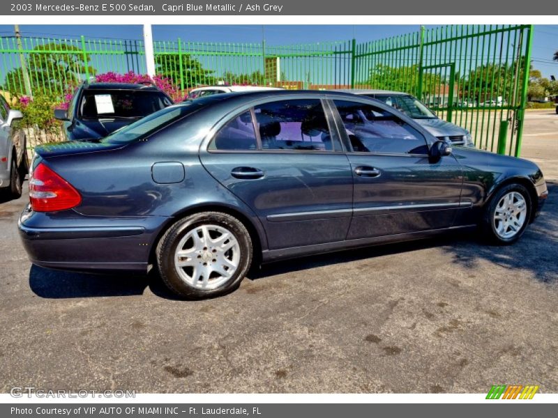 Capri Blue Metallic / Ash Grey 2003 Mercedes-Benz E 500 Sedan