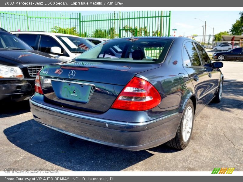 Capri Blue Metallic / Ash Grey 2003 Mercedes-Benz E 500 Sedan