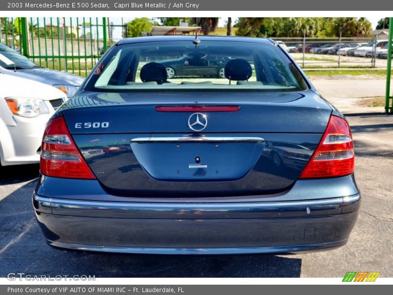 Capri Blue Metallic / Ash Grey 2003 Mercedes-Benz E 500 Sedan
