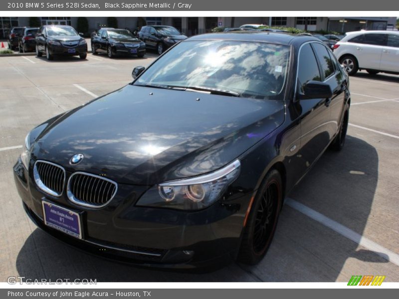 Black Sapphire Metallic / Gray 2010 BMW 5 Series 528i Sedan