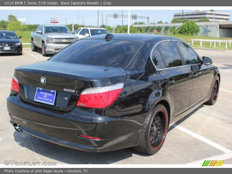 Black Sapphire Metallic / Gray 2010 BMW 5 Series 528i Sedan