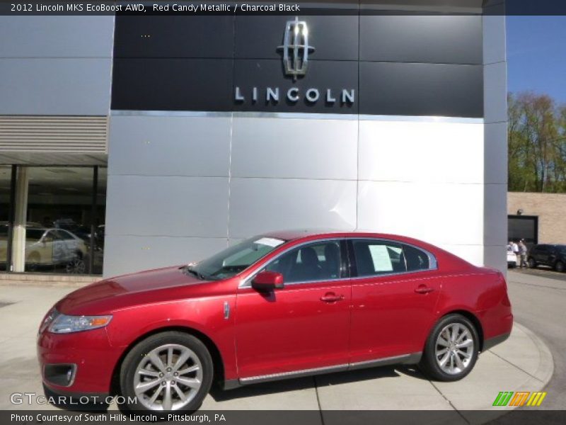 Red Candy Metallic / Charcoal Black 2012 Lincoln MKS EcoBoost AWD