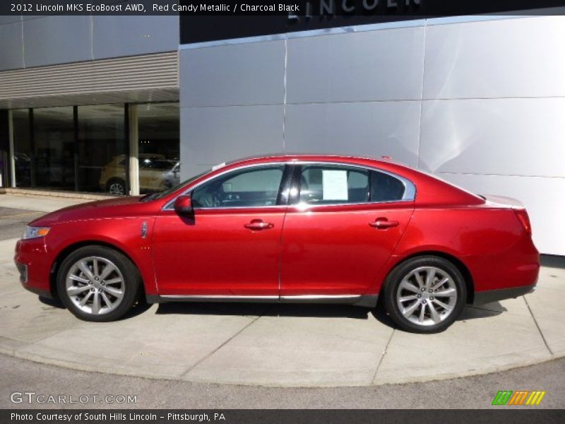 Red Candy Metallic / Charcoal Black 2012 Lincoln MKS EcoBoost AWD