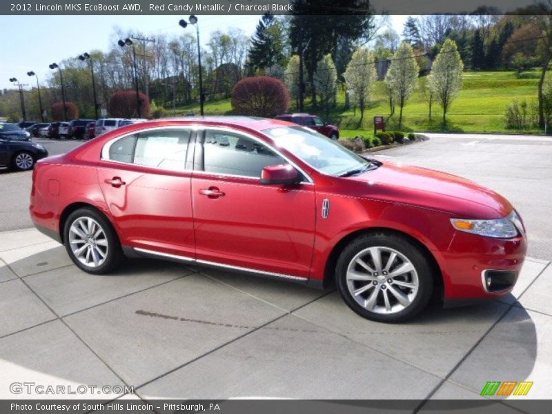 Red Candy Metallic / Charcoal Black 2012 Lincoln MKS EcoBoost AWD