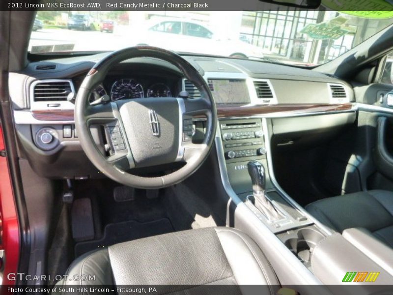 Red Candy Metallic / Charcoal Black 2012 Lincoln MKS EcoBoost AWD